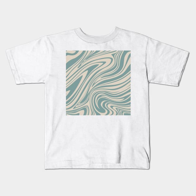 Groovy Swirling Liquid Pattern - Sand and Ocean Kids T-Shirt by Charredsky